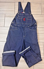 Vintage Karl Kani Jean Bib Overalls Size L Denim Blue Baggy Hip Hop Made in USA