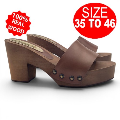 Mules pour femmes - marron, en