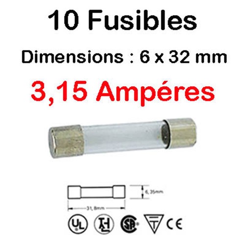 Fusibles verre 32 mm - 10,