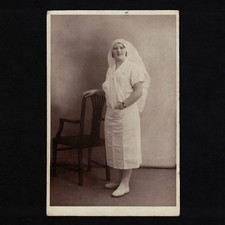 Old postcard photo card / nurse