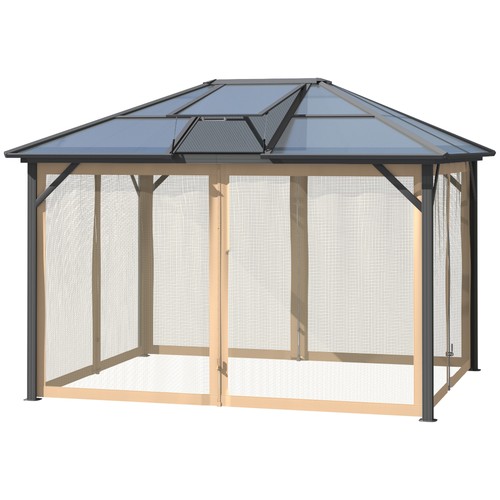 Hardtop grey gazebo - hardtop,