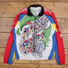 Vintage Descente Windbreaker Jacket XL Cycling Bike Race Multicoloured