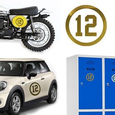 Numéro 12, Autocollant Vinyle