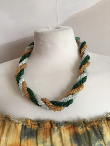 Collier perles verre - collier, de