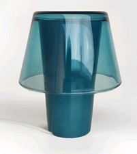 LAMPE CHAMPIGNON DE TABLE VINTAGE 90's IKEA GAVIK EN VERRE BLEU HELENA SVENSSON