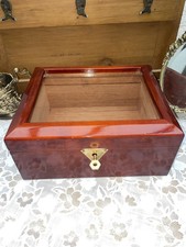 Glass Cigar Cellar with Humidifier and Hygrometer Box