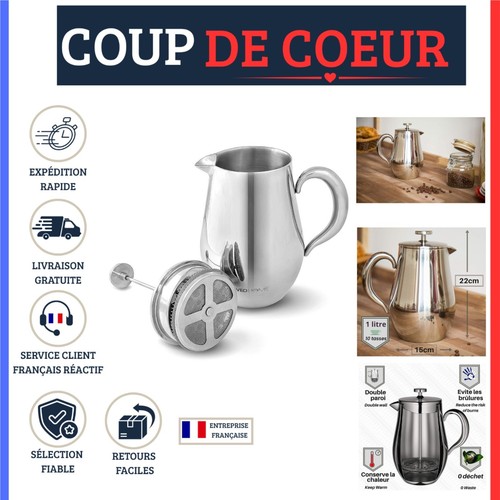 Cafetière piston l inox - cafetière,
