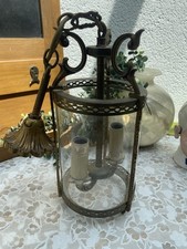 Antique Louis XVI Style Bronze Chandelier 2 Lantern Lights 2.2kg