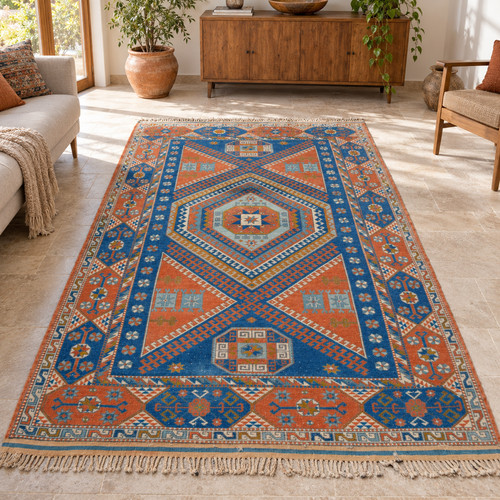 Tapis géométrique poils - à,