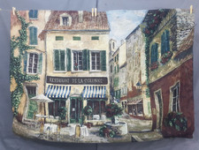 Vintage French Restaurant de la Colonne Scene Wall Hanging Tapestry 167x117 cm