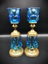 Pair brass/bronze Votive Lusters Candleholder