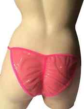 Women's or Men's Latex Panty BUTT HUGGER Brief String Bikini Tanga Ruched Back