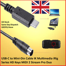 Câble USB-C Vers Mini-Din IK Multimedia iRig Série HD Keys MIDI 2 Stream Pro Duo