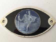 ANCIENNE PLAQUETTE ST CHRISTOPHE ARGENT MASSIF ÉMAIL sterling silver