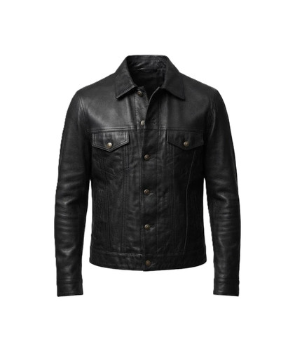 Veste camionneur cuir - veste, en