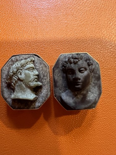 Boutons manchette visage - de, or