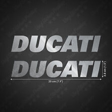 2 stickers compatibles avec DUCATI custom 20 cm ARGENT brillant autocollant moto