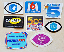 Lot of 8 stickers La Cinq FR3 TF1 M6 TV channel television vintage media TV