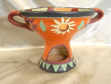 🇫🇷  RARE BRASERO TERRE CUITE EMAILLEE KABYLE BERBÈRE BARBECUE ETHNIQUE MAROC