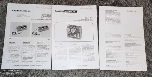 Rare documentations nagra - documentations,