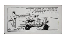 Emaillerie Inter-Media - Plaque émaillée Tintin voiture noir et blanc 100x50 cm