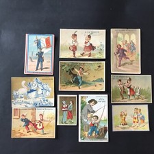 Lot 10 Chromos Anciens XIXè French 10 Scraps Wafers Glossy Picture