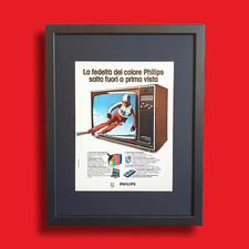 Publicité italienne originale vintage TV CRT couleur Philips