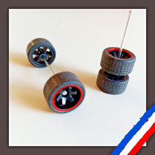 Jeu de roues noir / rouge 1/64