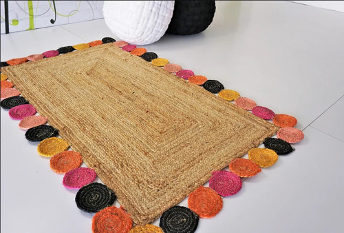 Tapis jute festonné - en,