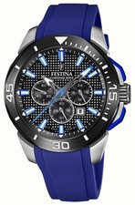 Montre à quartz Festina Chrono Bike F206421 avec bracelet en caoutchouc bleu