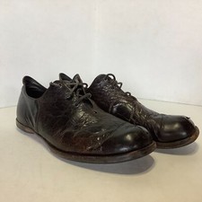 CYDWOQ Lace-Up Dark Brown Handmade Leather Shoes Made USA Size 46 PLEASE READ