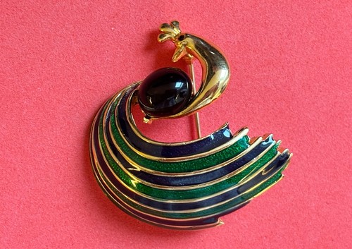 Broche vintage paon s - broche, 60's
