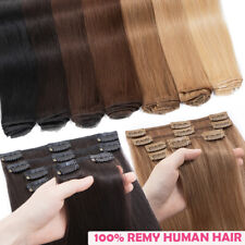 CLEARANCE 100% Human Hair Extensions Clip In Real Remy Hair Extensions Full Head