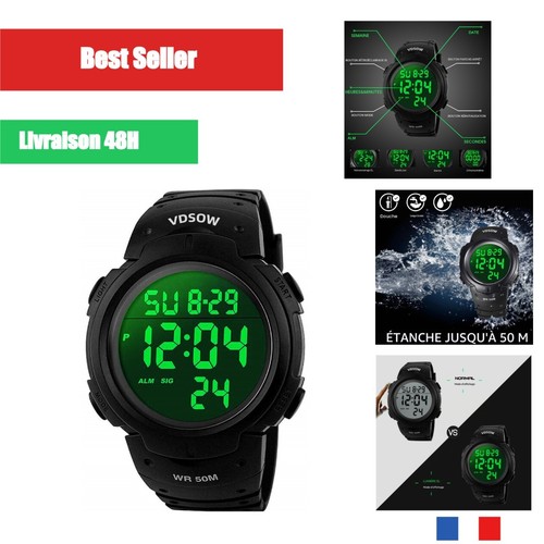 Montre homme sport digitale - homme,