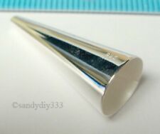 2x STERLING SILVER BRIGHT PLAIN END CAP CONE BEAD 25mm x 10mm N784