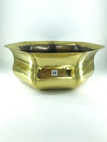 Octagonal shiny brass - , low