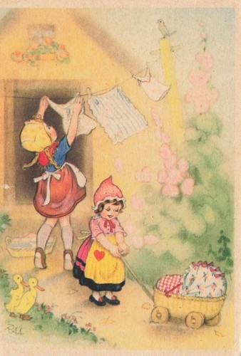 Carte postale enfants filles