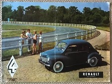 RENAULT 4 CV 750's Car Sales Brochure 1956 #VT 648 5609 EA