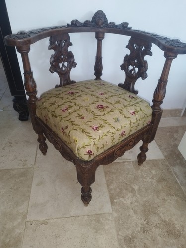 Chaise victorienne noyer - victorienne, en
