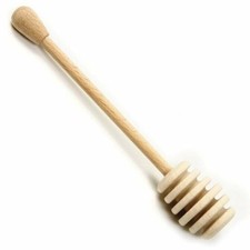 6" Long Wooden Honey Dipper - Wood Stick Spoon Dip Server