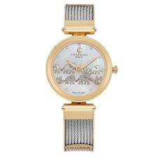 Charriol Forever Elephant 32MM Gold Steel MOP Dial Quartz Watch FE32.104.033