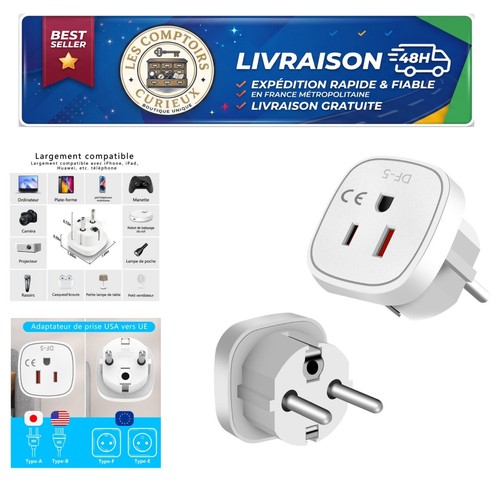 Adaptateur prise usa vers - adaptateur,
