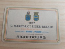 Antique wine label Richebourg 1947 C.Marey & liger belair burgundy burgundy