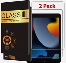 {2-Pack} Clear HD Tempered Glass Screen Protector For iPad 10.2 7th 8th 9th Gen