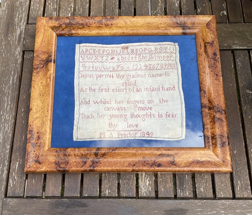 Antique sampler from 1849 set - antique,