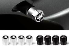 4x Capuchons Bouchons de Valve de Pneu Alu Peugeot Noir Argent