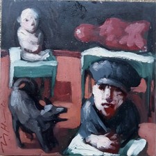 Tableau Ancien Huile Panneau