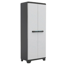 Keter Armoire Cabinet Deux Ante Étagères Intérieures Linear Résine Avec Régule