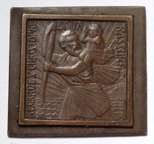 Religious Uniface Plaque Saint Christopher Patron of Travelers
