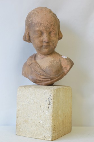 Buste enfant terre cuite - buste,